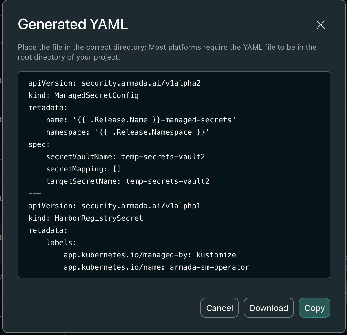 Generate YAML output